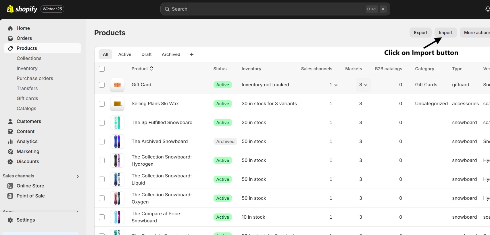 Import the CSV File