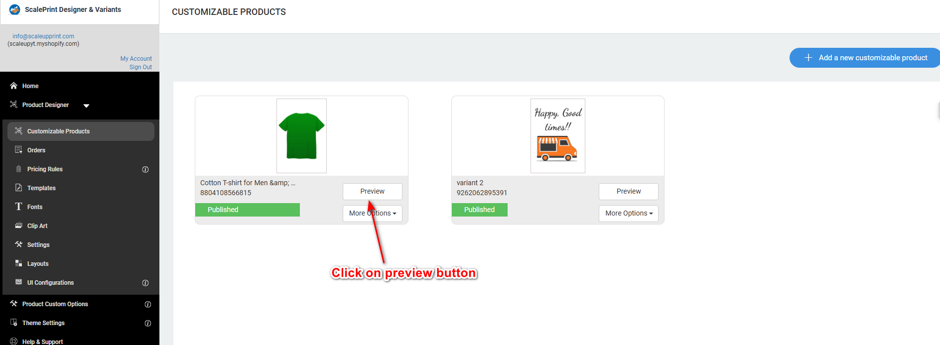 Step Image for Preview Button